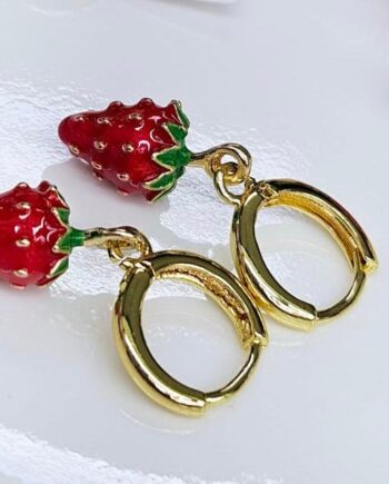 Aretes Fresa Rodinado